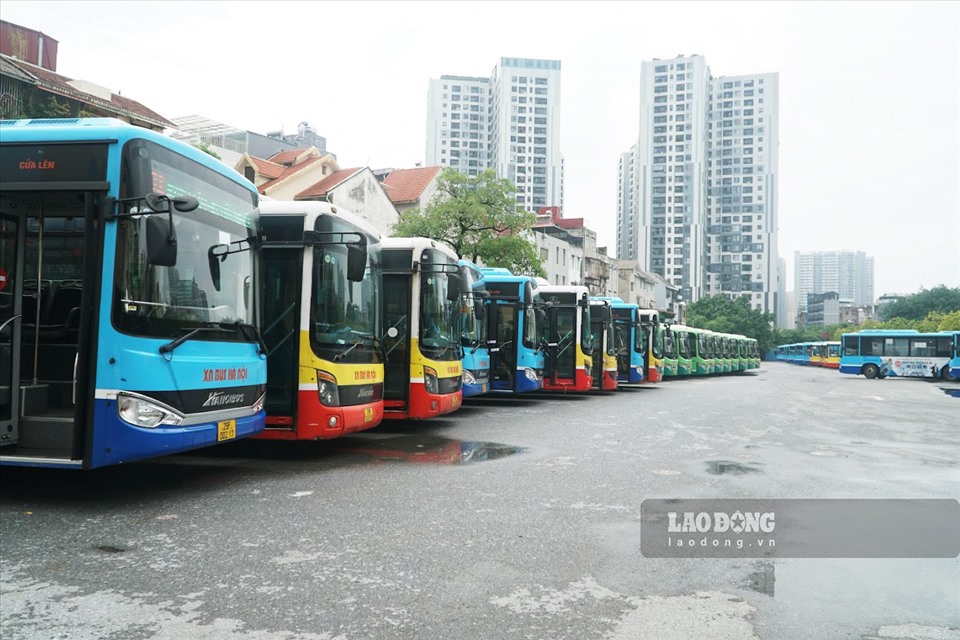 Đã hơn một tuần sau khi Hà Nội nới lỏng giãn cách, hàng trăm chiếc xe buýt công cộng đã xếp hàng ngay ngắn, chờ đến ngày được trở lại phục vụ nhu cầu đi lại của người dân.