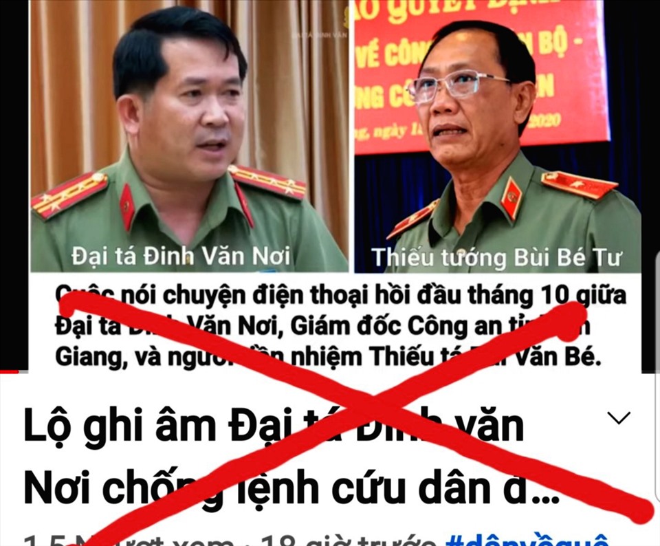 Hiện vẫn có một số kênh, trang mạng xã hội cố tình phát tán các clip cắt ghép hình ảnh và nội dung cái gọi là phát biểu của đại tá Đinh Văn Nơi liên quan đến công tác đón người về quê, để tiếp tay cho kẻ phản động. Ảnh: AG
