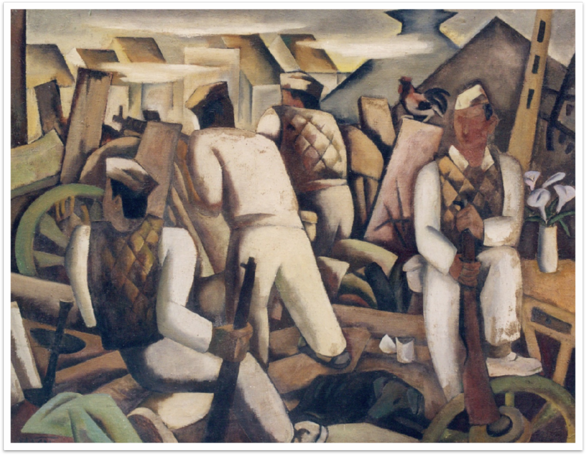 Tác phẩm “Chiến Lũy” của Lê Anh Vân thể hiện bằng chất liệu sơn dầu, năm 1984.