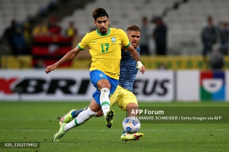 Lucas Paqueta là cầu thủ ghi bàn thắng duy nhất mang về 3 điểm trước Colombia để Brazil có vé dự Cúp thế giới vào mùa đông năm sau tại Qatar. Ảnh: AFP