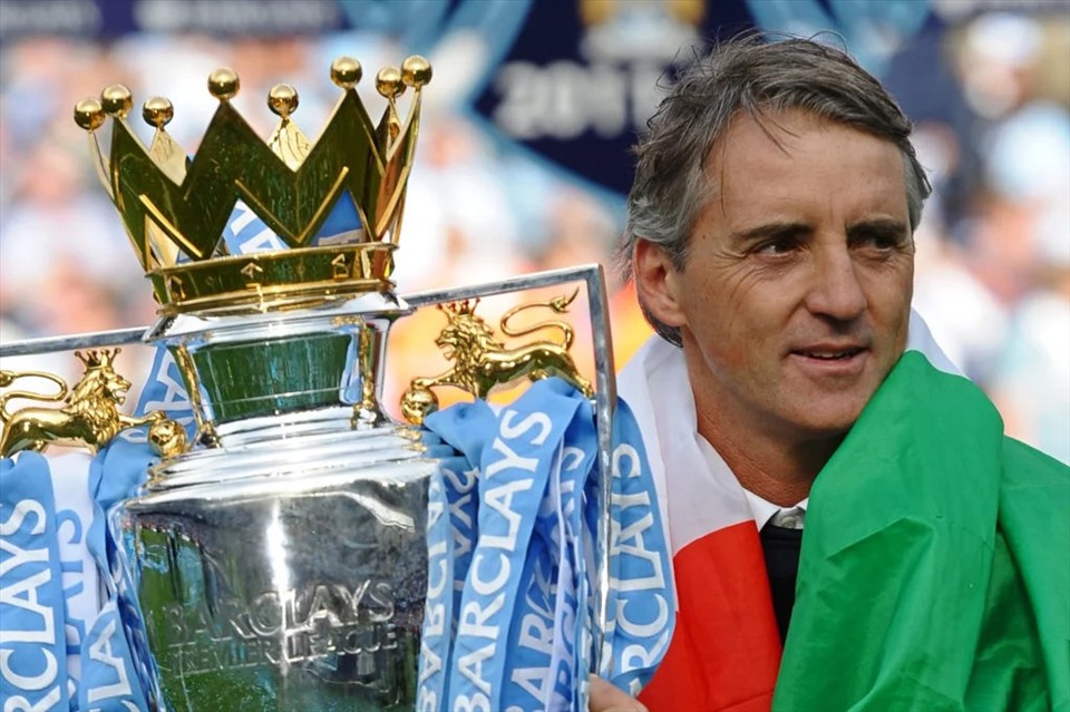 Mancini đã mang về Premier League đầu tiên cho Man City. Ảnh: AFP.