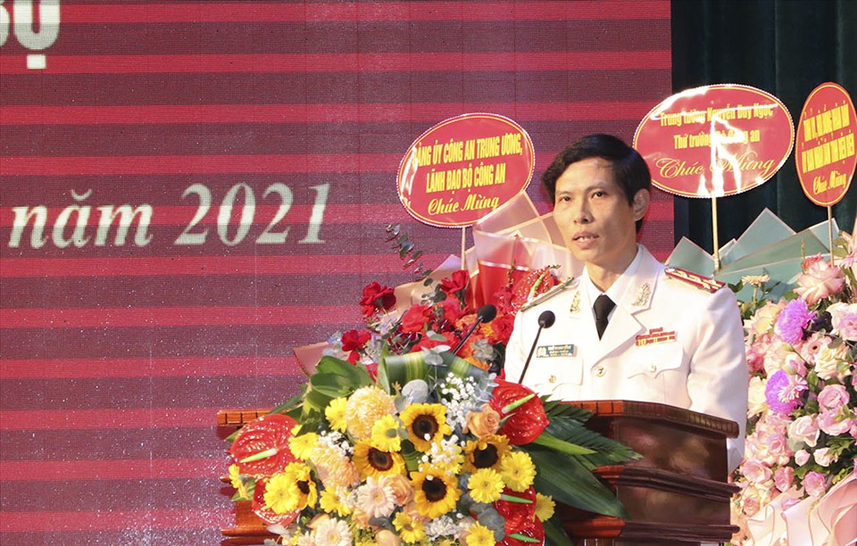 Đại tá Ngô Thanh Bình phát biểu nhận nhiệm vụ.