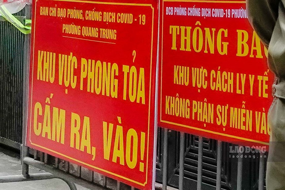 Ghi nhận thực tế tại phường Quang Trung, Hà Đông, địa phương này đang tiến hành cách ly một số F1 tại nhà.