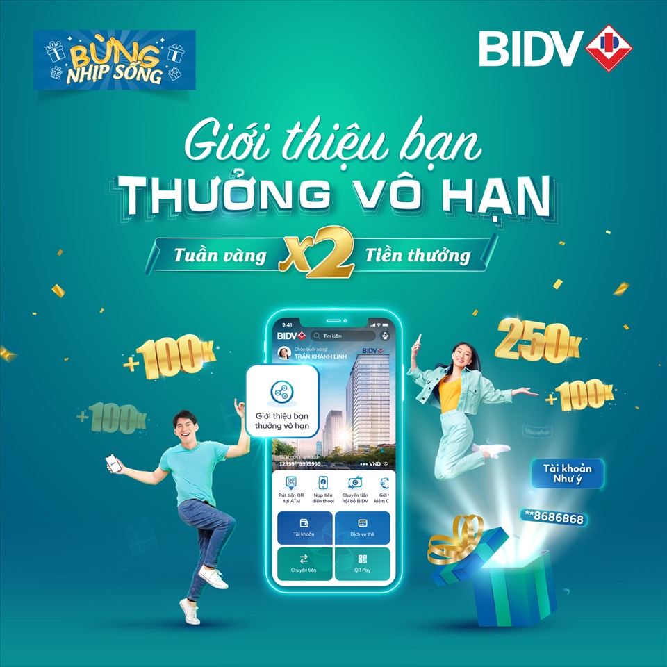 Rất nhiều ưu đãi quà tặng tiền mặt, nạp tiền điện thoại, mã giảm giá trị giá hơn 9 tỉ đồng sẽ được dành tặng khách hàng sử dụng BIDV SmartBanking