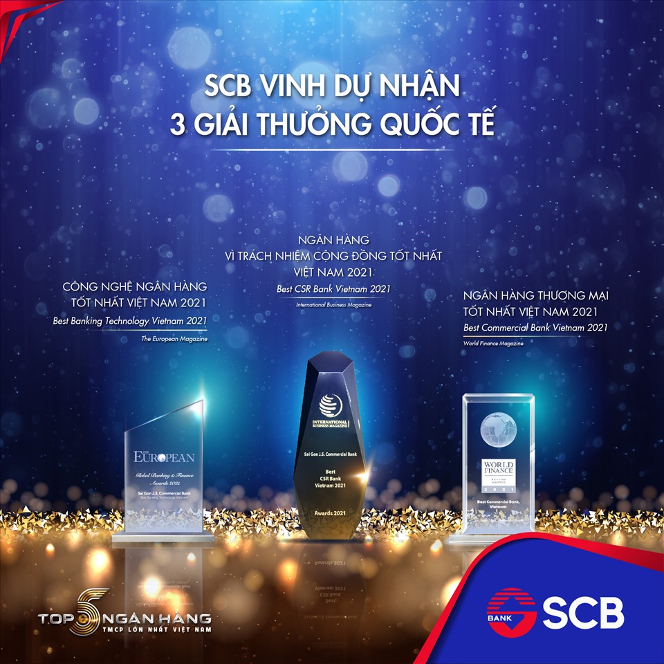 SCB đã vinh dự được Tạp chí The European trao tặng giải thưởng “Best Banking Technology Vietnam 2021”. Ảnh: SCB
