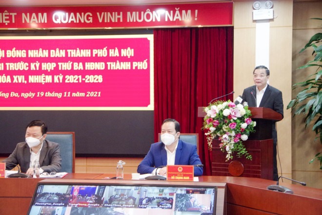Chủ tịch UBND TP Hà Nội Chu Ngọc Anh tiếp xúc cử tri quận Đống Đa sáng 19.11.