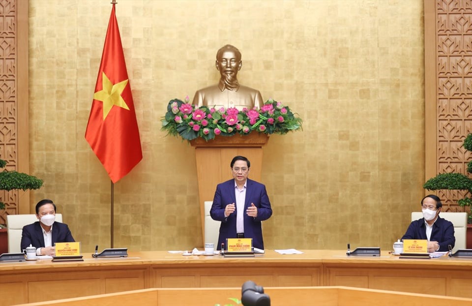 Thủ tướng Phạm Minh Chính phát biểu tại Hội nghị. Ảnh Dương Giang