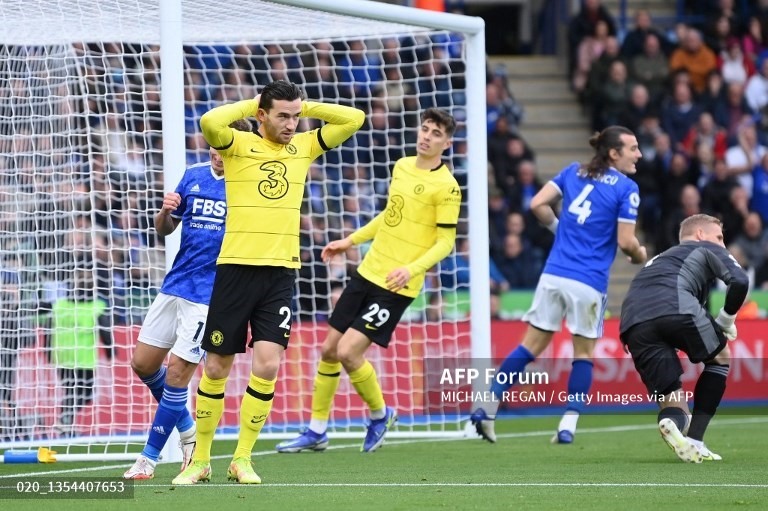 Pha bỏ lỡ cơ hội của Ben Chilwell. Ảnh: AFP