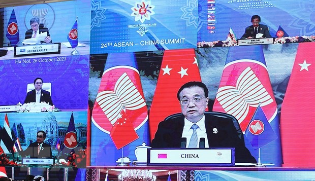 Hội nghị Cấp cao ASEAN-Trung Quốc lần thứ 24, ngày 26.10.2021. Ảnh: TTXVN