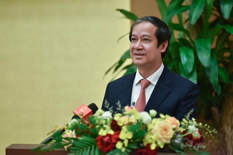 Bộ trưởng Bộ Giáo dục và Đào tạo Nguyễn Kim Sơn phát biểu tại Hội thảo Giáo dục 2021. Ảnh: Thế Đại