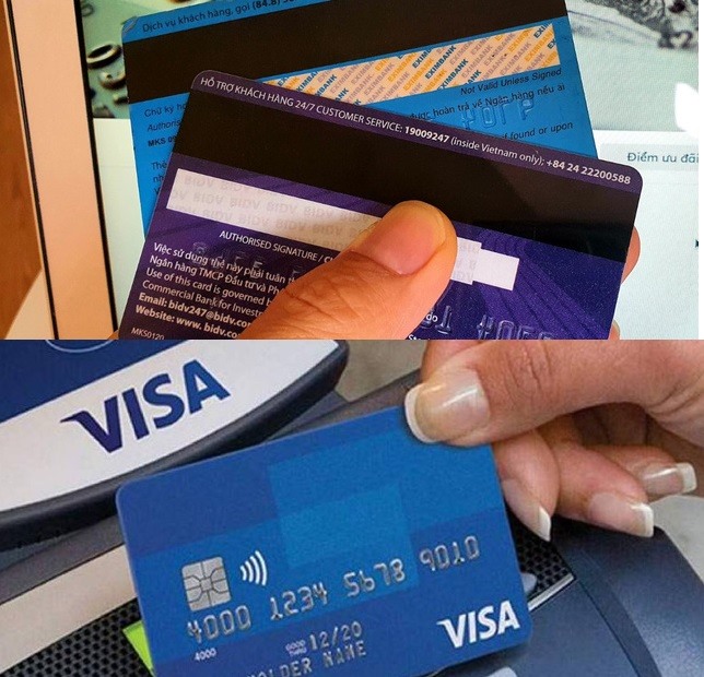 Thẻ ATM gắn chip có nhiều điểm khác loại thẻ từ, với khả năng bảo mật thông tin an toàn hơn. Đồ họa: M.H