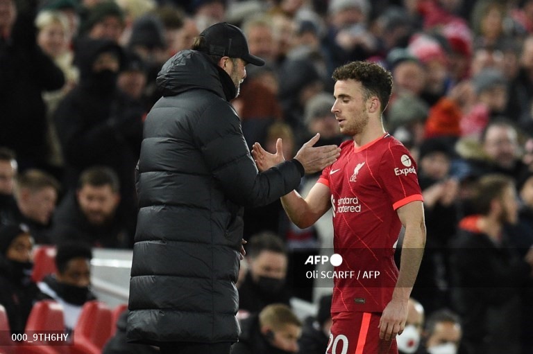 Diogo Jota thi đấu ấn tượng khiến nỗi nhớ Roberto Firmino của Liverpool nhẹ đi phần nào. Ảnh: AFP