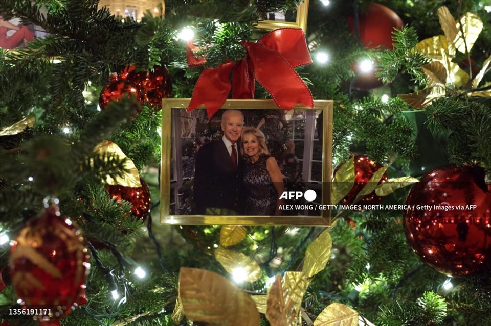 Bức ảnh của ông bà Biden. Ảnh: AFP