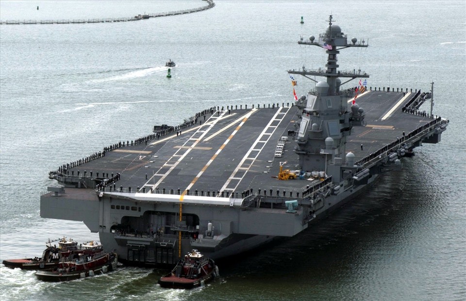 Hàng không mẫu hạm lớn nhất thế giới Gerald R Ford, Mỹ. Ảnh: Hải quân Mỹ.