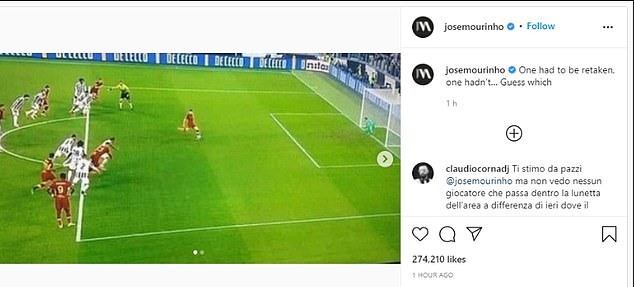 2 tình huống được Mourinho đăng trên trang cá nhân. Ảnh: AFP.