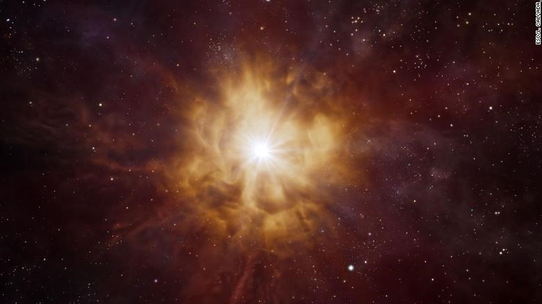 Lõi sáng của một ngôi sao Wolf-Rayet với vật chất từ chính ngôi sao đó sau khi phát nổ bao quanh. Ảnh: ESO