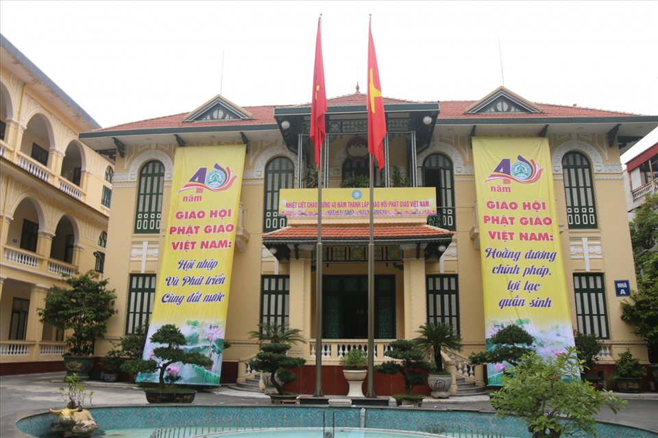 Đại lễ kỷ niệm 40 năm thành lập Giáo hội Phật giáo Việt Nam điểm cầu Hà Nội tại Trụ sở Trung ương Mặt trận Tổ quốc Việt Nam.