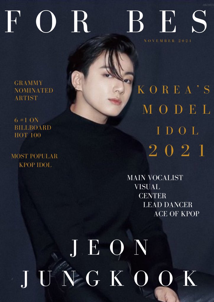 Jungkook xuất hiện trên trang bìa của tạp chí  Forbes Hàn Quốc tháng 11. Ảnh: Xinhua