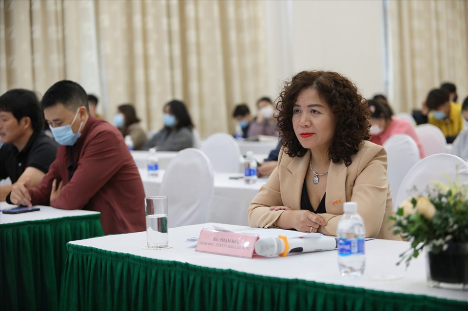 Bà Phạm Thị Huệ, Giám đốc Trung tâm Hợp tác truyền thông Báo Lao Động. Ảnh: Tô Thế