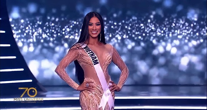 Kim Duyên thi bán kết Miss Universe 2021. Ảnh: CMH