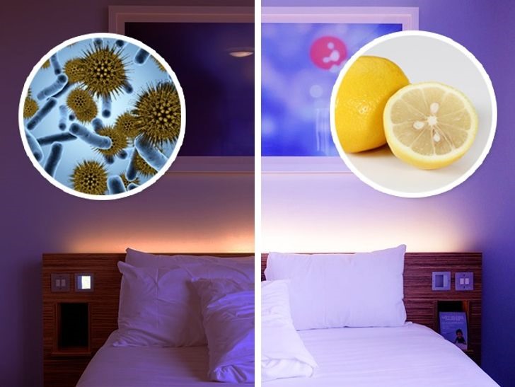 4. Làm sạch không khí: Chanh không chỉ có hương thơm mà còn có khả năng diệt khuẩn. Đặt vài lát chanh trong phòng ngủ giúp diệt vi khuẩn có hại trong phòng ngủ của bạn. Nguồn: Brightside.