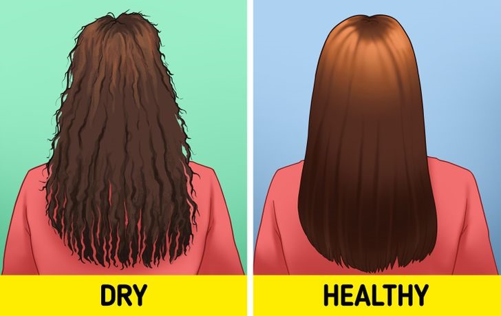 Tóc khô hoặc xoăn là một dấu hiệu cho thấy bạn đang gội đầu quá nhiều. ầu hết các loại dầu gội đầu đều chứa hóa chất gọi là sulfat , giúp loại bỏ dầu và các mảnh vụn trên tóc. Do đó, mái tóc của bạn sẽ ngay lập tức trông bóng bẩy hơn nhưng về lâu dài bạn sẽ gây hại cho tóc. Nếu bạn tước đi lớp dầu tự nhiên của tóc, da đầu của bạn sẽ bị khô và kết cấu của tóc cũng vậy.