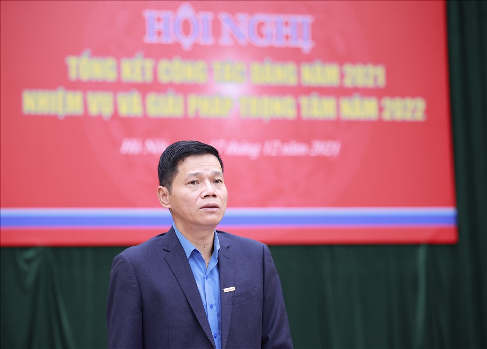 Ông Nguyễn Ngọc Hiển – Bí thư Đảng uỷ, Tổng biên tập Báo Lao Động phát biểu. Ảnh Hải Nguyễn