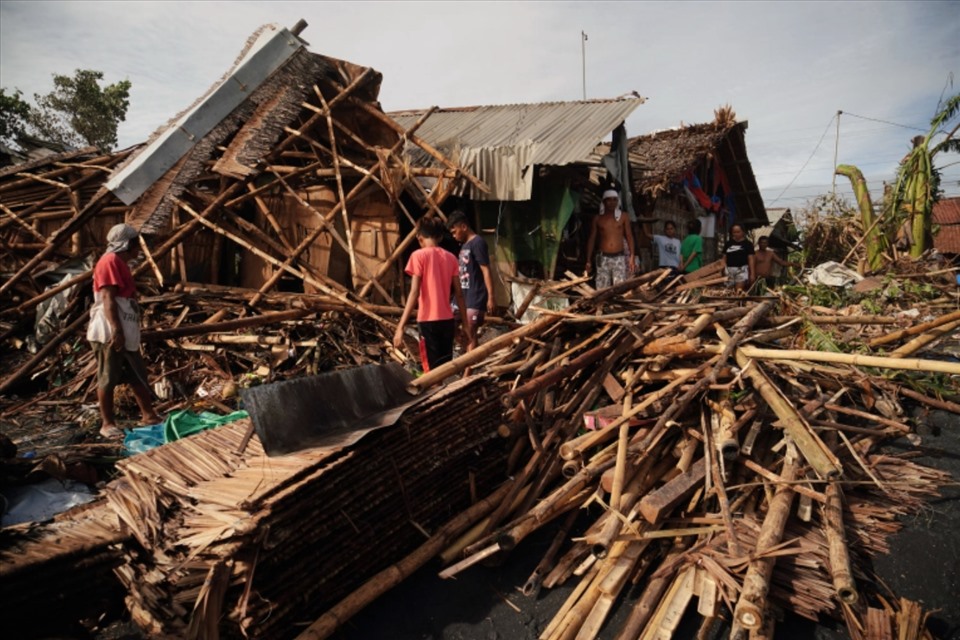 Thiệt hại ở thành phố Dulag, tỉnh Leyte. Ảnh: AFP