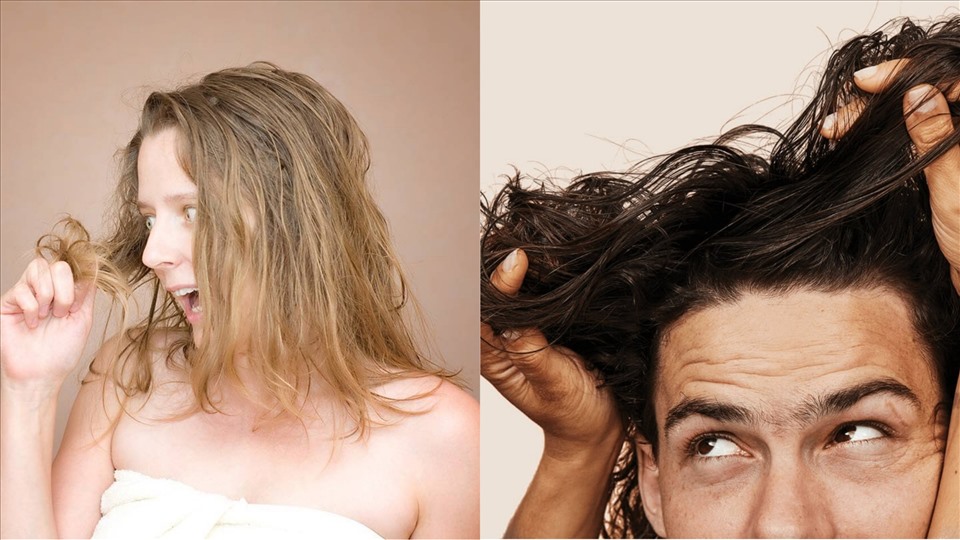 Thói quen cuối cùng mà một số người thường mắc phải là đi ngủ với lớp keo xịt tóc còn nguyên. Điều này xảy ra nhiều ở đàn ông bởi họ thường có thói quen dùng sáp vuốt tóc vào buổi sáng. Nếu không muốn tỉnh dậy với mái tóc khô và xơ, bạn nên chải tóc bằng lược đã bôi sẵn dầu xả lên trên để gỡ rối. Sau đó, xả với nước sạch và sấy khô trước khi đi ngủ. Đồ họa: Nghi Phương.