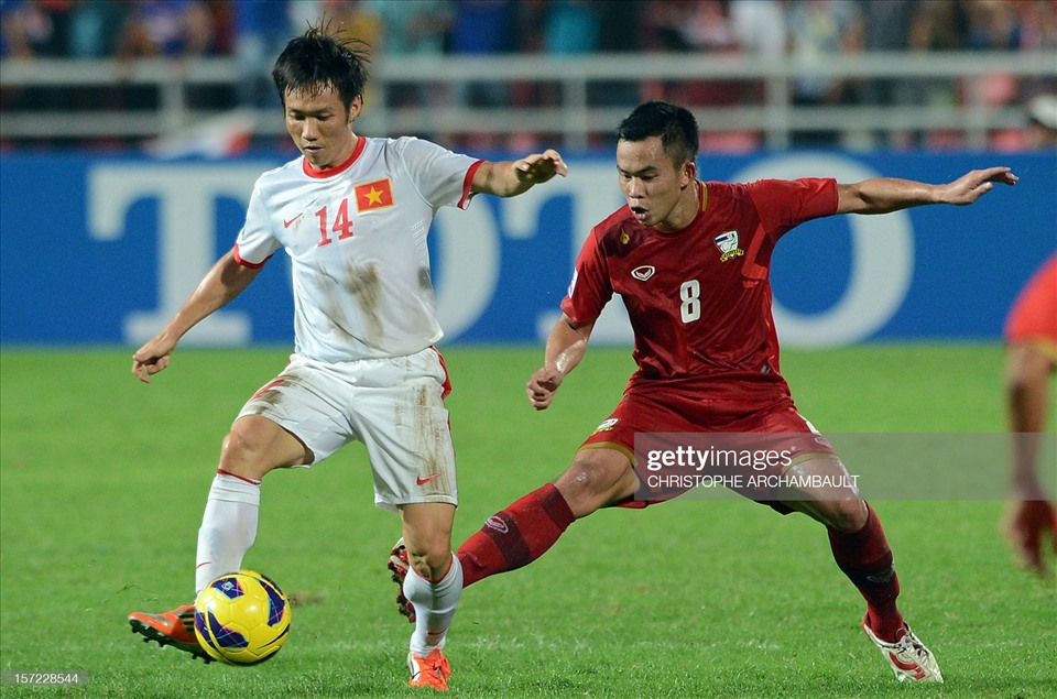 Lần gần nhất tuyển Việt Nam gặp Thái Lan ở AFF Cup là vòng bảng năm 2012, khi đó tuyển Việt Nam đã thua 1-3. Ảnh: Getty