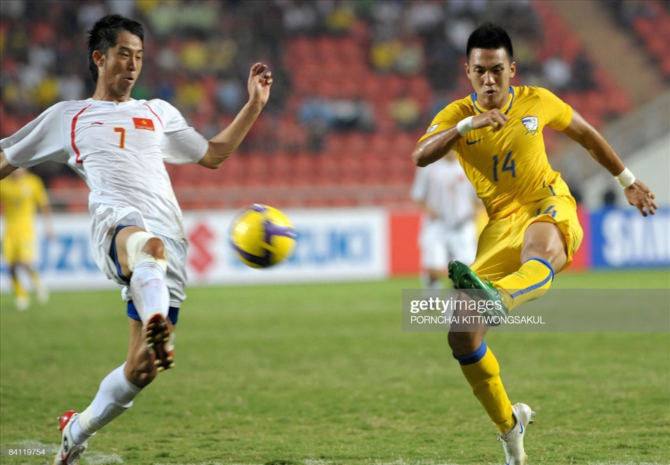 Tuyển Việt Nam đã gặp tuyển Thái Lan 3 lần tại AFF Cup 2008, nơi đội thắng “Voi chiến” ở trận chung kết và đoạt ngôi vô địch. Ảnh: Getty