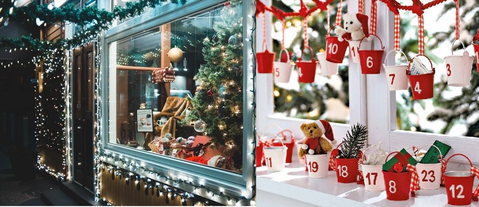 Trang trí cửa sổ đêm Giáng sinh cũng là cách được nhiều gia đình lựa chọn. Đồ họa: M.H