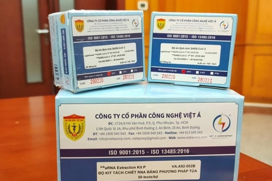 Kít xét nghiệm COVID-19 của Công ty Việt Á. Ảnh: ĐVSX