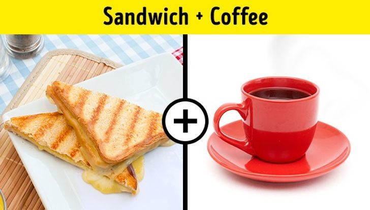 Sandwich và cà phê là một bữa sáng phổ biến vì độ nhanh gọn. Tuy nhiên, sử dụng cà phê ngay sau khi ăn bánh mì kẹp sẽ ngăn cản canxi được tiêu hóa đúng cách, gây ảnh hưởng tới hệ tim mạch và thần kinh. Tệ hơn nếu sử dụng cà phê hòa tan. Thay thế cà phê bằng một tách trà ấm, sẽ phù hợp hơn với món bánh mì kẹp.