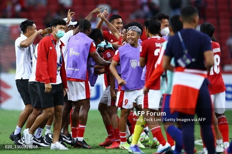 Tuyển Indonesia là đội đầu tiên giành quyền vào chung kết AFF Cup 2020. Ảnh: AFP