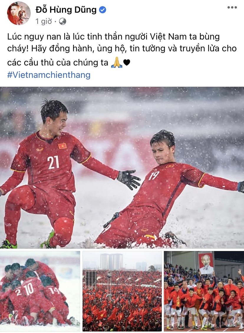 Tiền vệ Hùng Dũng chia sẻ những khoảnh khắc đáng nhớ và động viên tinh thần tuyển Việt Nam trước trận tái đấu Thái Lan. Ảnh: VFF