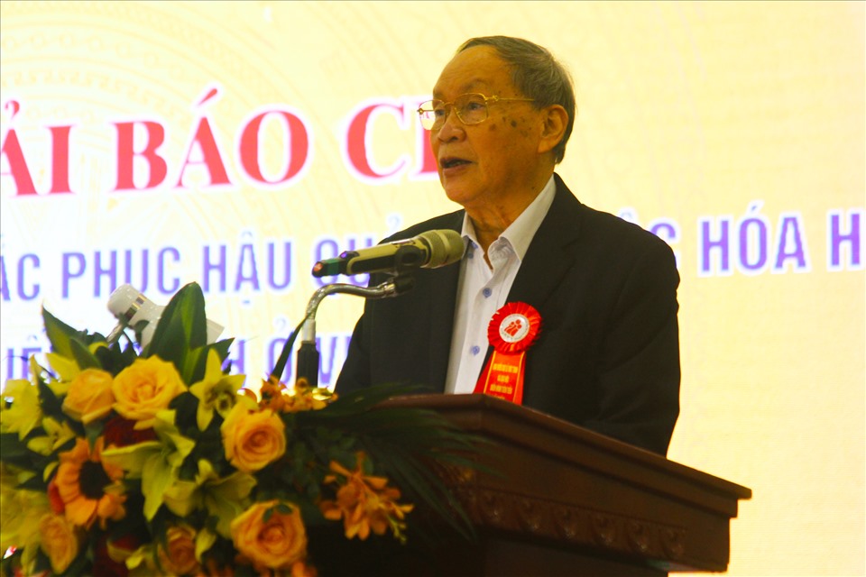 Thượng tướng Rinh phát biểu tại buổi lễ.
