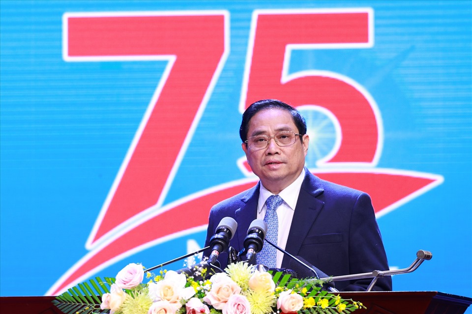 Thủ tướng Phạm Minh Chính phát biểu tại buổi lễ. Ảnh: Hải Nguyễn