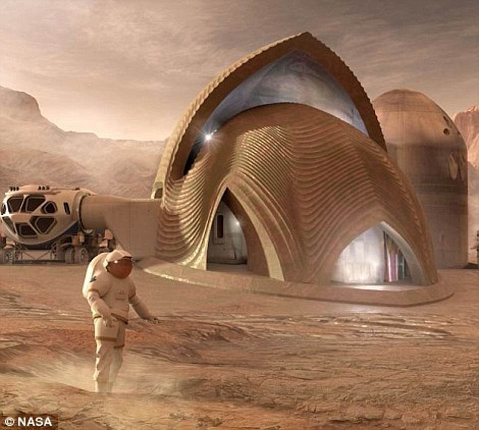 Tác phẩm của một thí sinh tham gia cuộc thi ý tưởng về căn cứ trên sao Hỏa của NASA. Ảnh: NASA