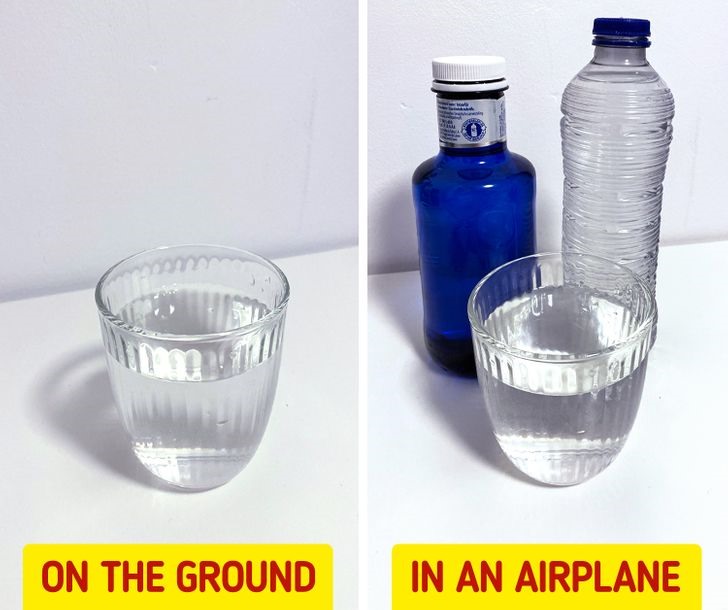 Mất nước. Một trong những vấn đề lớn nhất bạn có thể gặp phải trên chuyến bay là  mất nước. Theo nghiên cứu, trong một chuyến bay kéo dài 3 giờ, mọi người thường mất 1,5 lít nước.