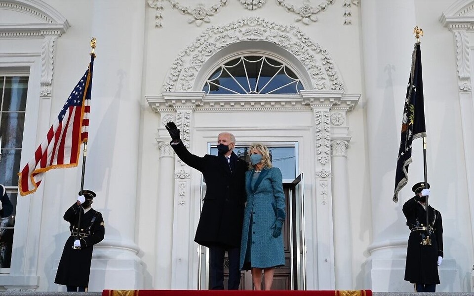 Tổng thống Joe Biden và Phu nhân trong ngày nhậm chức, 20.1.2021. Ảnh: AFP