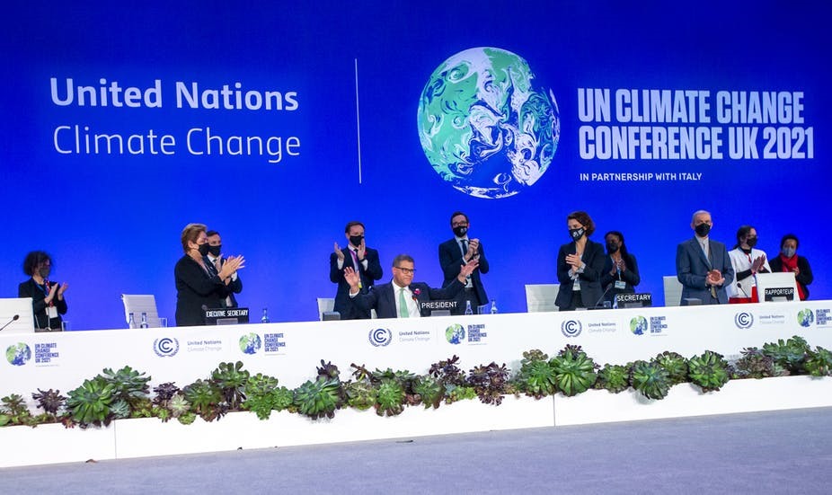 Các nước đạt thoả thuận tại COP26. Ảnh: COP26