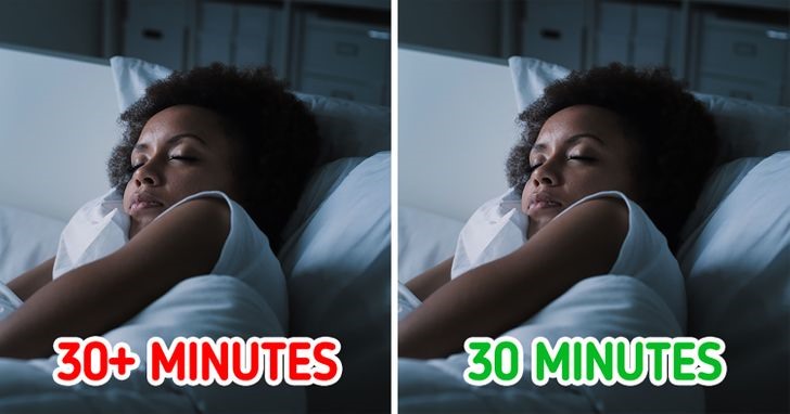 Có thể chợp mắt một chút trước khi tập luyện, những chỉ nên khoảng 30 phút. Nó được coi là một “giấc ngủ ngắn giàu năng lượng” và có thể tăng cường sự tập trung khi tập luyện. Không nên ngủ quá ngắn hoặc lâu hơn khoảng 30 phút vì nó có thể gây cảm giác lờ đờ và mệt mỏi.