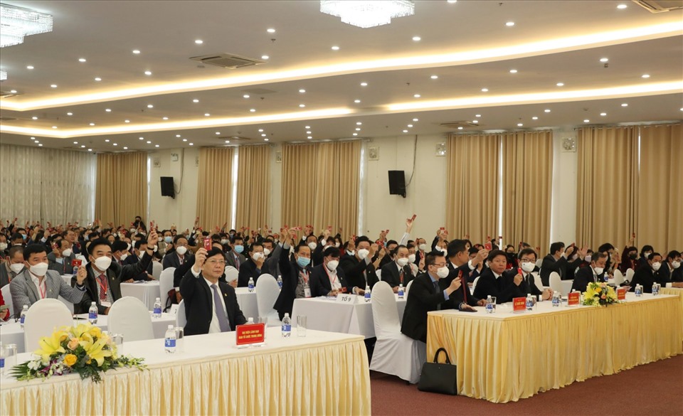 Các đại biểu dự phiên trù bị Đại hội XI Hội Nhà báo Việt Nam. Ảnh T.Vương