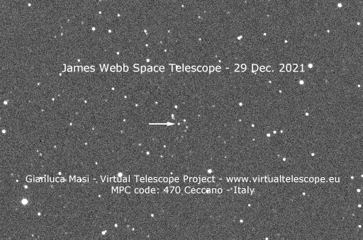 Ảnh động cho thấy kính viễn vọng James Webb đang di chuyển trong không gian vào ngày 29.12.2021. Ảnh: