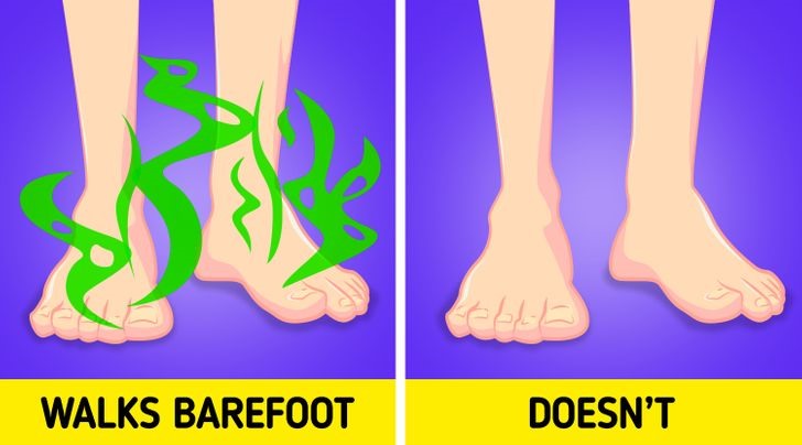 Ngoài việc khiến chân và lưng bị đau, việc đi chân trần thường xuyên có thể dẫn đến mùi cơ thể khó chịu. Không đi giày dép có nghĩa là không có biện pháp bảo vệ chống lại vi khuẩn trong các không gian công sở, làm việc, công cộng và ngay cả khi ở nhà. Khi bạn đi chân trần, bạn có thể dễ dàng tiếp xúc với các vi khuẩn, có thể khiến bàn chân của bạn có mùi, ảnh hưởng đến bản thân bạn và cả những người xung quanh.