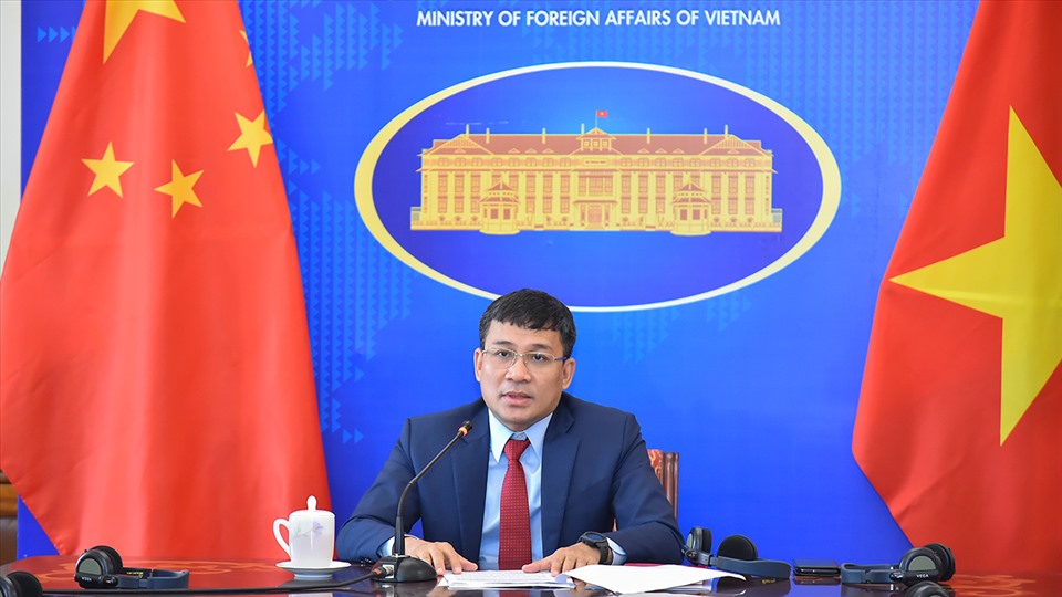 Thứ trưởng Bộ Ngoại giao Việt Nam Nguyễn Minh Vũ tham dự hội thảo. Ảnh: Bộ Ngoại giao