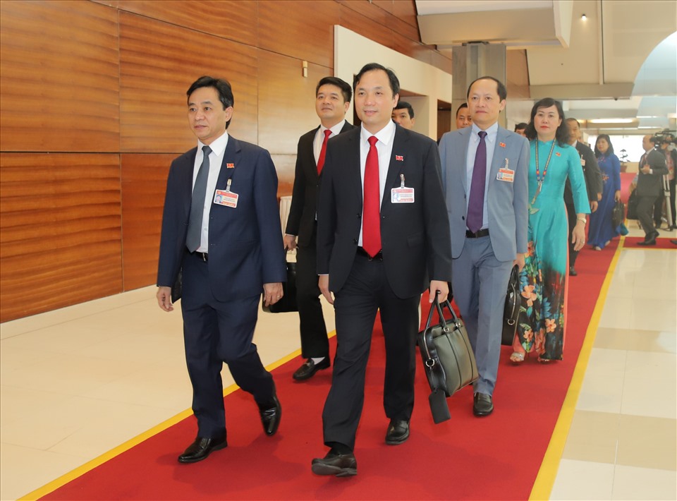 Hình ảnh các đại biểu dự phiên bế mạc Đại hội đại biểu toàn quốc lần thứ XIII của Đảng. Ảnh T.Vương
