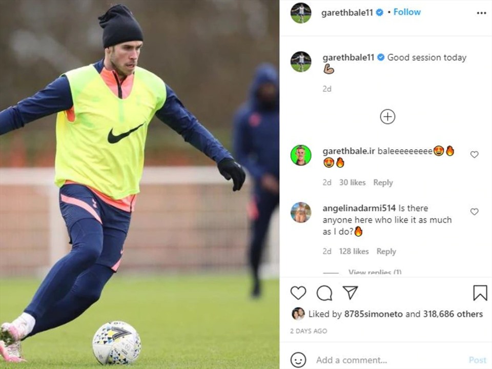 Bài đăng của Bale trên trang cá nhân. Ảnh: Instagram