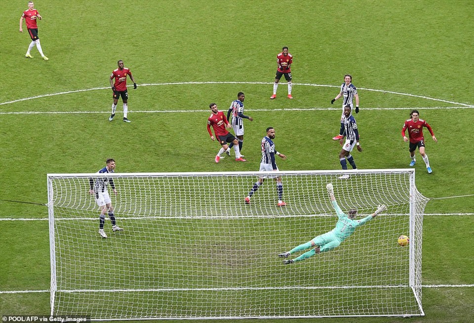 Man United chỉ có được 1 bàn duy nhất đến từ Bruno Fernandes. Ảnh: AFP.